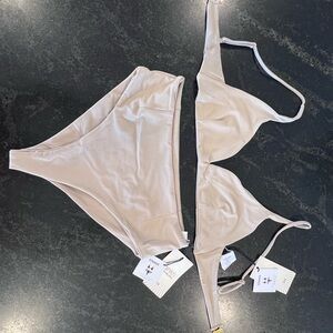 Strange Bikini Beige Swimwear Set